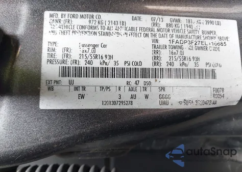 2014 Ford Focus Se from USA, damaged, VIN 1FADP3F27EL116685